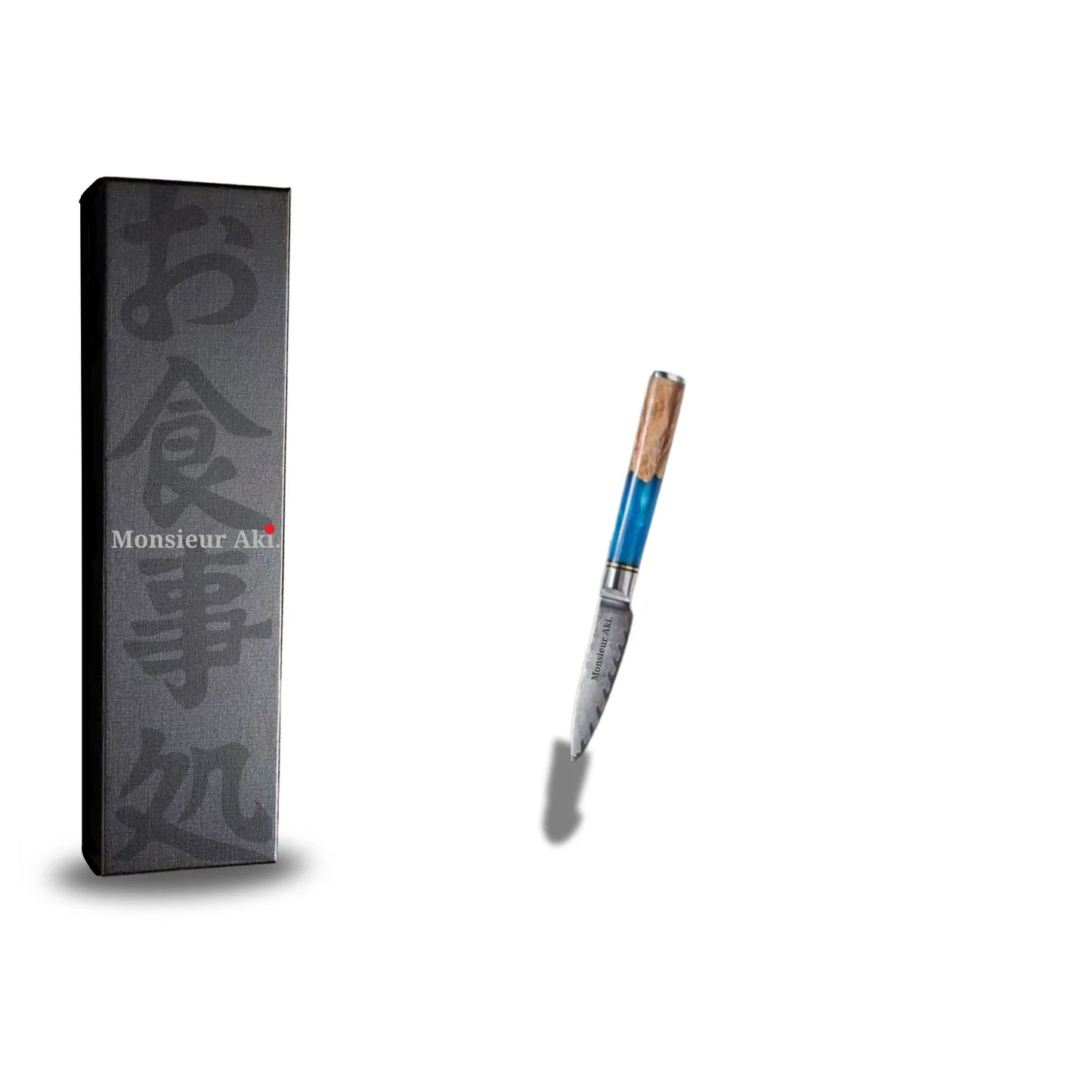 Set de 7 couteaux japonais Monsieur Aki – Kyoto - Acier Damas