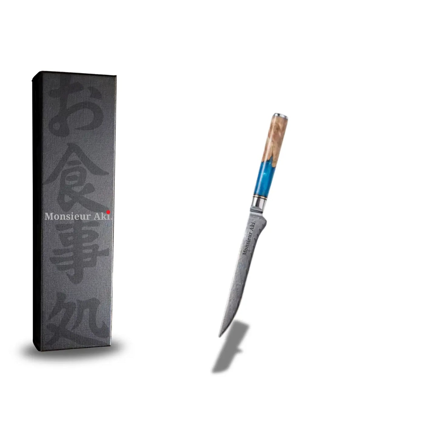 Set de 7 couteaux japonais Monsieur Aki – Kyoto - Acier Damas